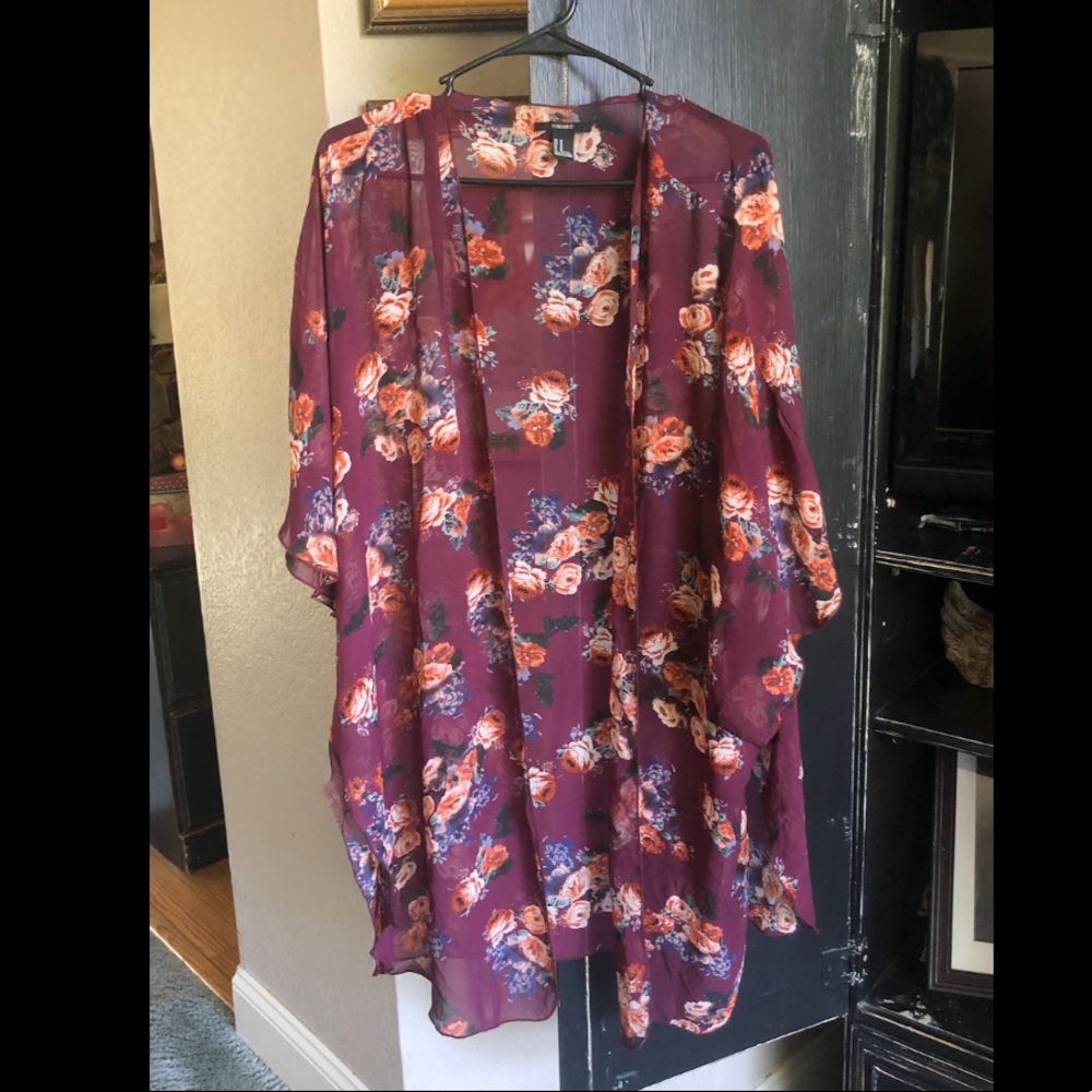 Sheer Floral Kimono